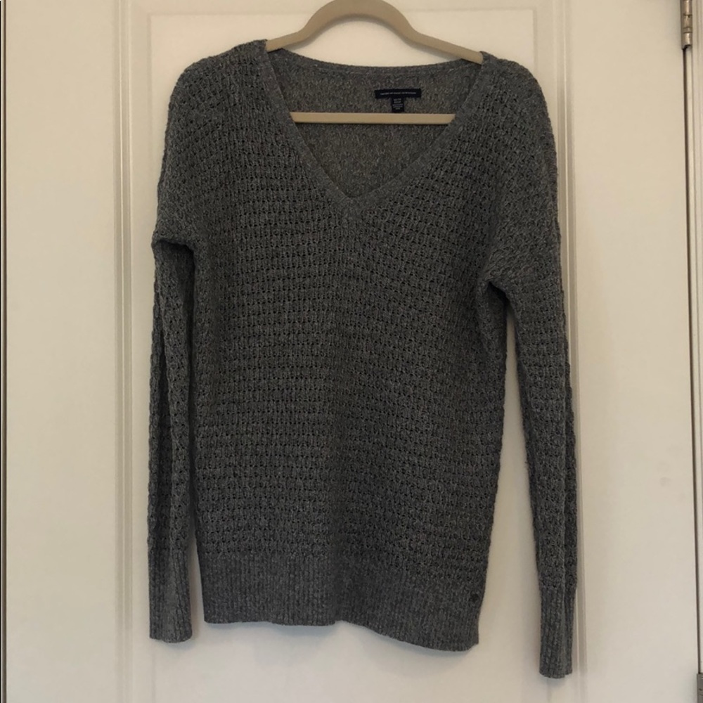 Gray vneck sweater